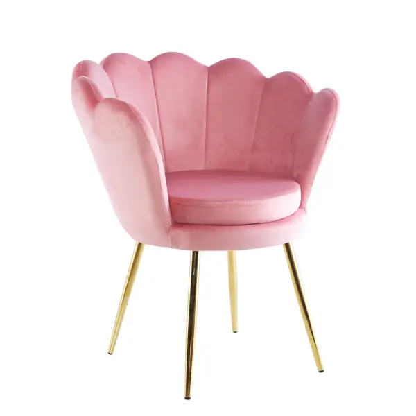 Fotel muszla mała velvet różowy FR1-ZA